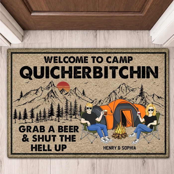 Custom Camp Quitcherbitchin Camping Doormat