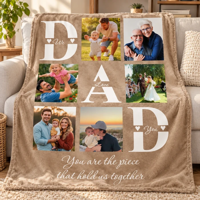 Custom Photo Mom You Are The Piece That Hold Us Together - Gift For Mom - Personalized Fleece Blanket, Throw Blanket