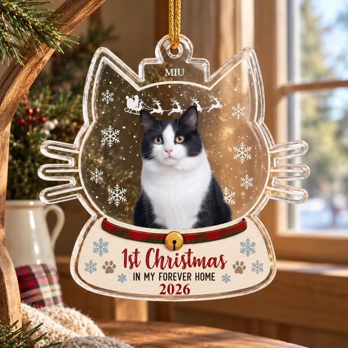 1st Christmas Dog Cat - Personalized Acrylic Photo Ornament