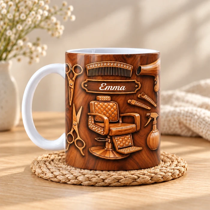3d Hair Salon Mug - Personalized Hairstylist Gifts