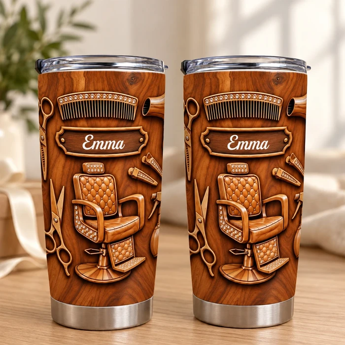 3d Hair Salon Tumbler 20oz - Personalized Custom Name
