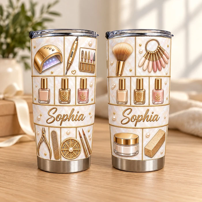 Custom Nail Technician Name Tumbler