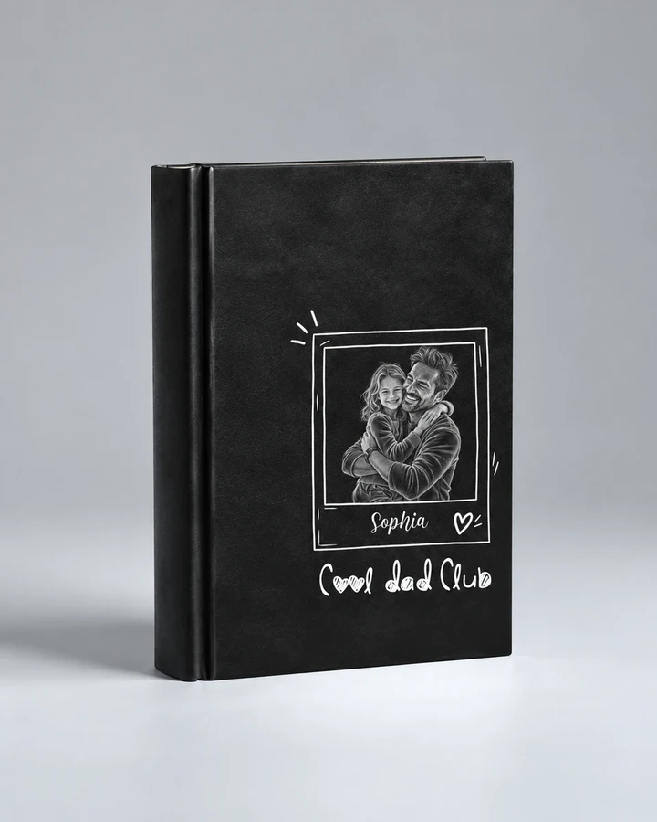 Personalized Dad Journal Custom Photo & Name, Cool Dad Club Notebook, Father Daughter Memory Journal, Birthday Gift for Dad